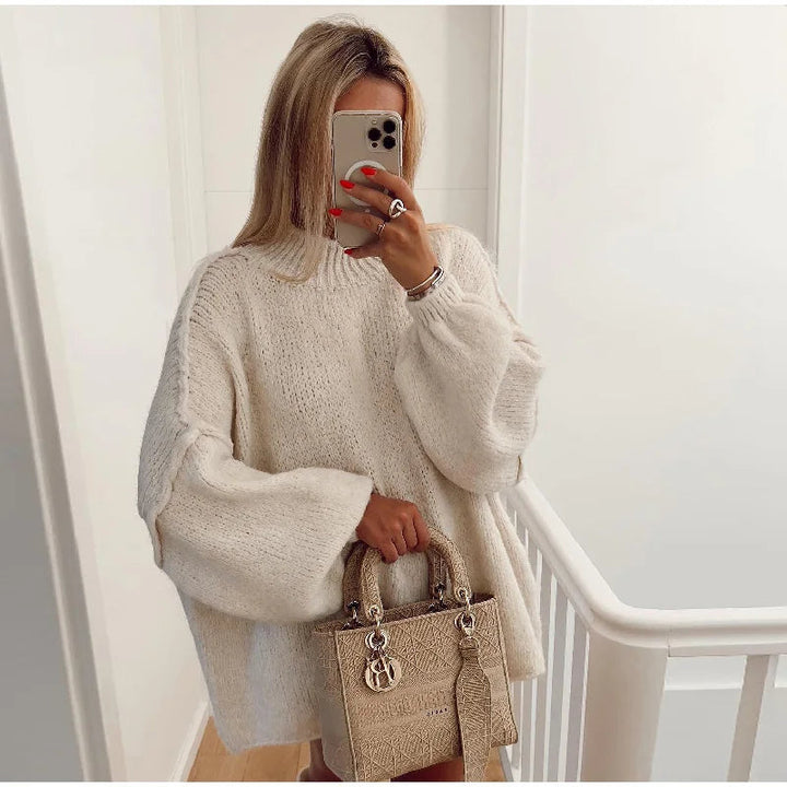 Flauschiger Oversized Strickpullover für Damen