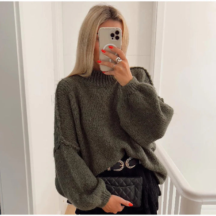 Flauschiger Oversized Strickpullover für Damen