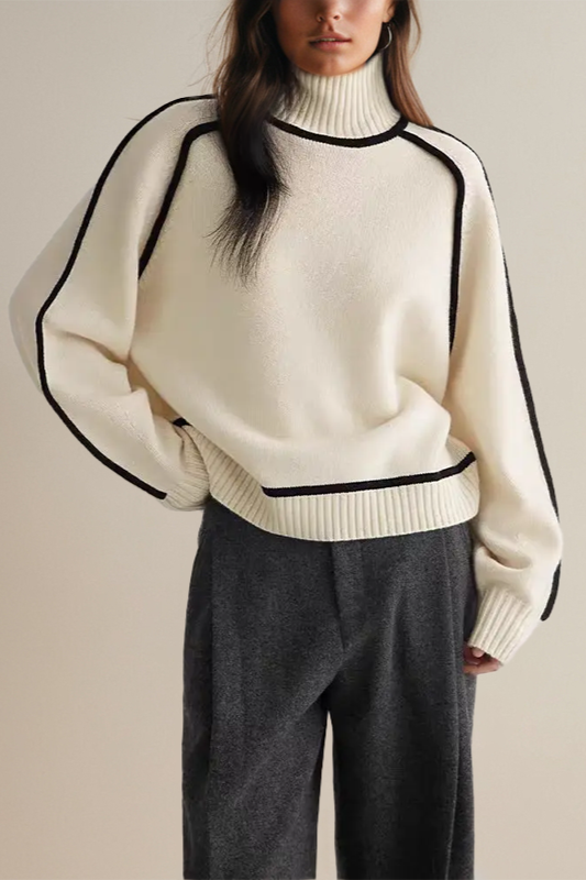 Bequemer Strickpullover mit Rollkragen