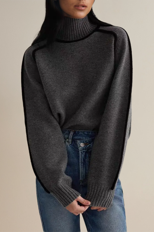 Bequemer Strickpullover mit Rollkragen