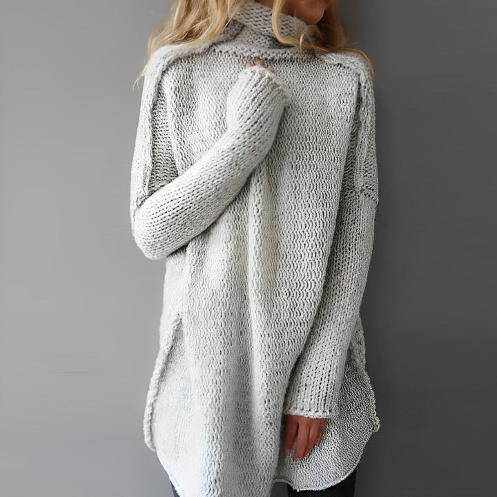 Bequemer Langer Strickpullover für Damen