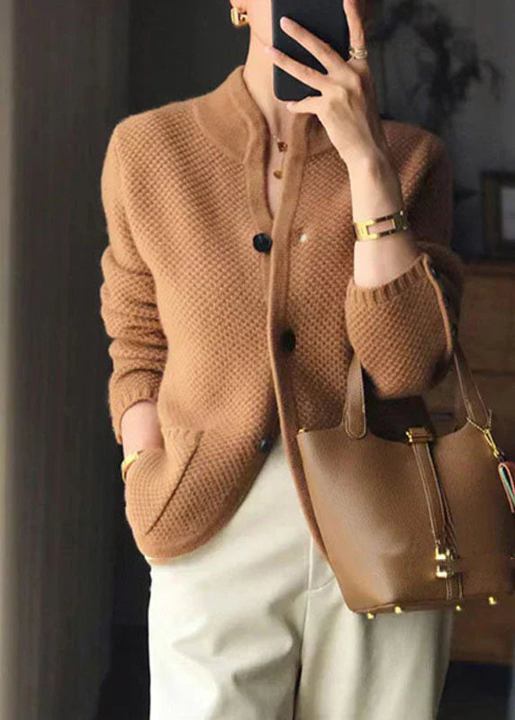 Sanfter Strick-Pullover mit offenem Frontdesign