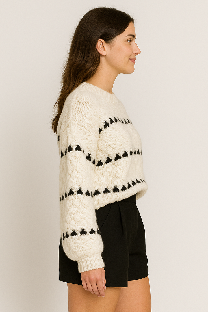Lucy Strukturierter Strickpullover für Damen