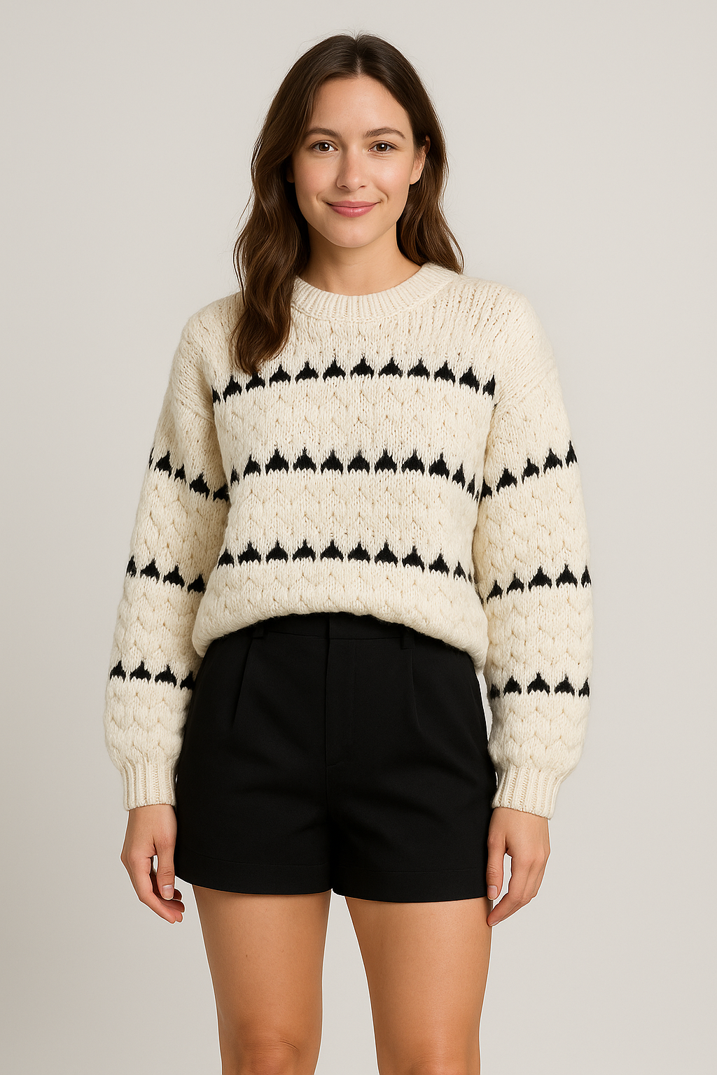Lucy Strukturierter Strickpullover für Damen