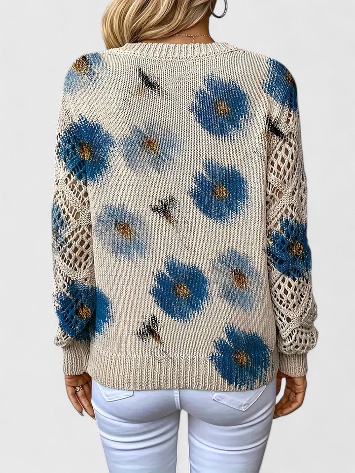 Leichter Pullover mit floralem Muster