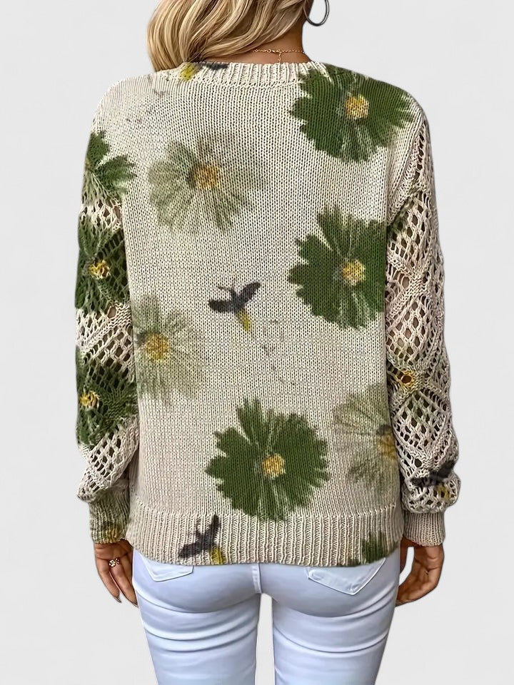 Leichter Pullover mit floralem Muster