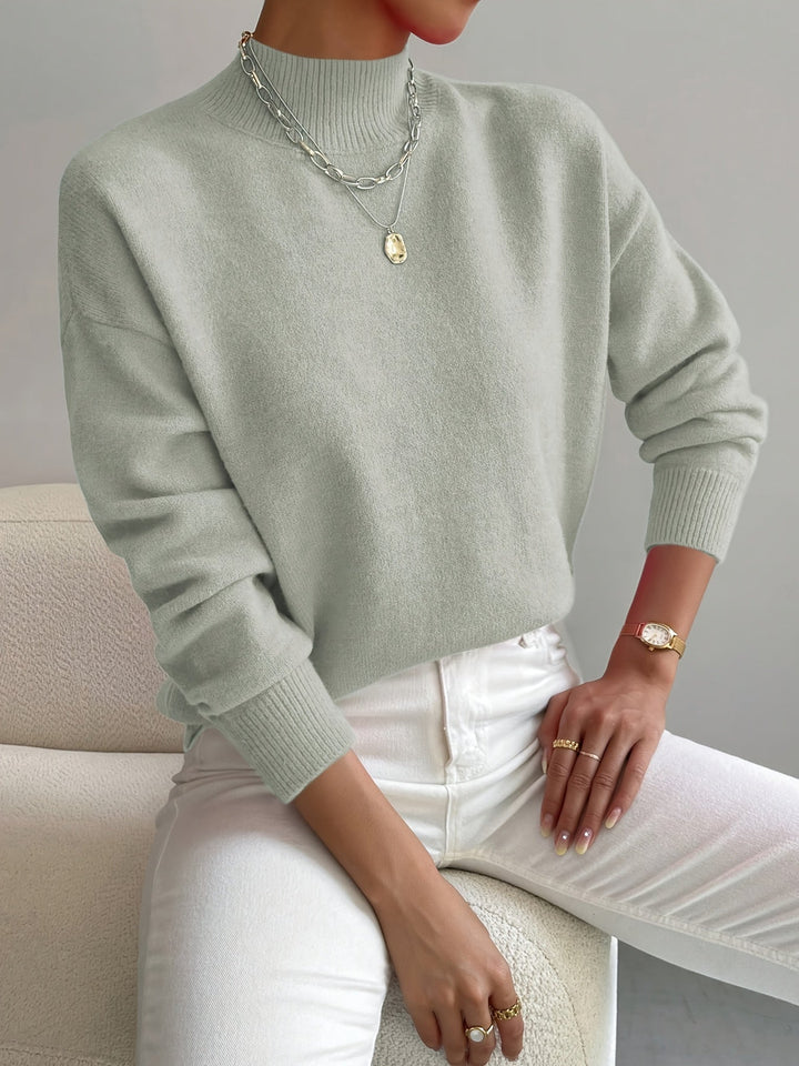 Eleganter, bequemer Rollkragen-Strickpullover für Damen