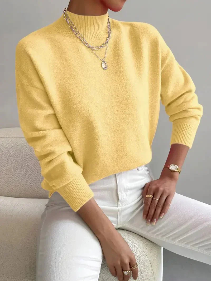 Eleganter, bequemer Rollkragen-Strickpullover für Damen