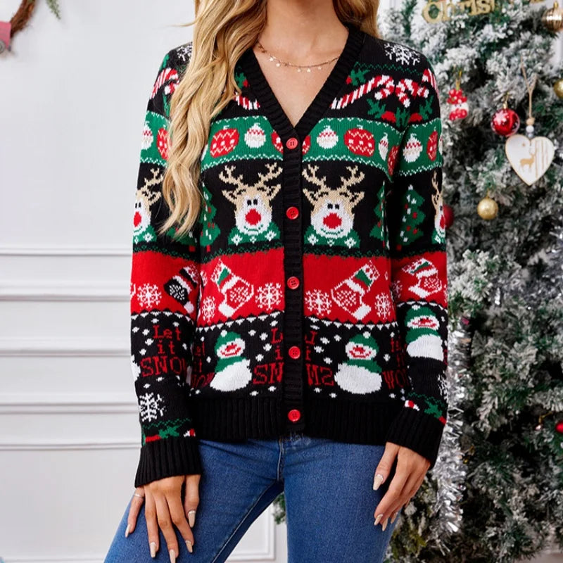 Frauen Merry Xmas Festliche Strickjacke