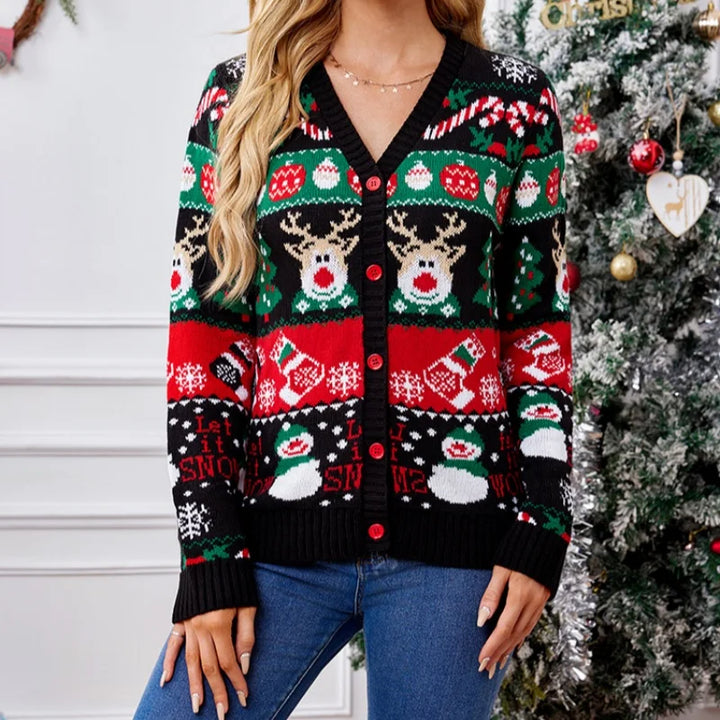 Frauen Merry Xmas Festliche Strickjacke