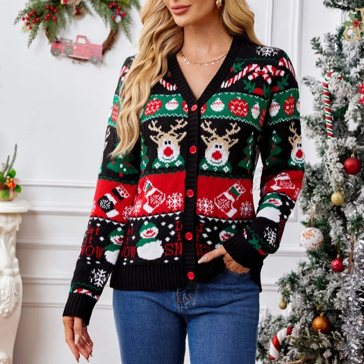 Frauen Merry Xmas Festliche Strickjacke