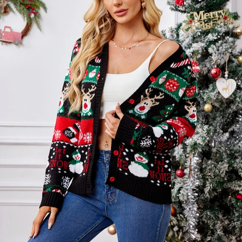 Frauen Merry Xmas Festliche Strickjacke