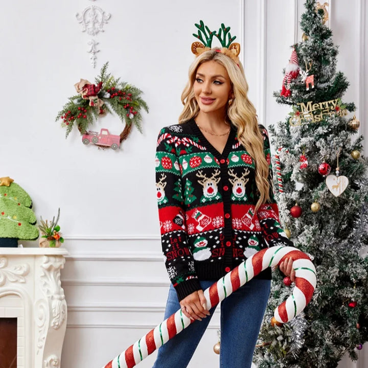 Frauen Merry Xmas Festliche Strickjacke