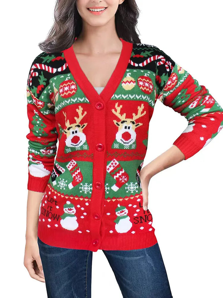 Frauen Merry Xmas Festliche Strickjacke