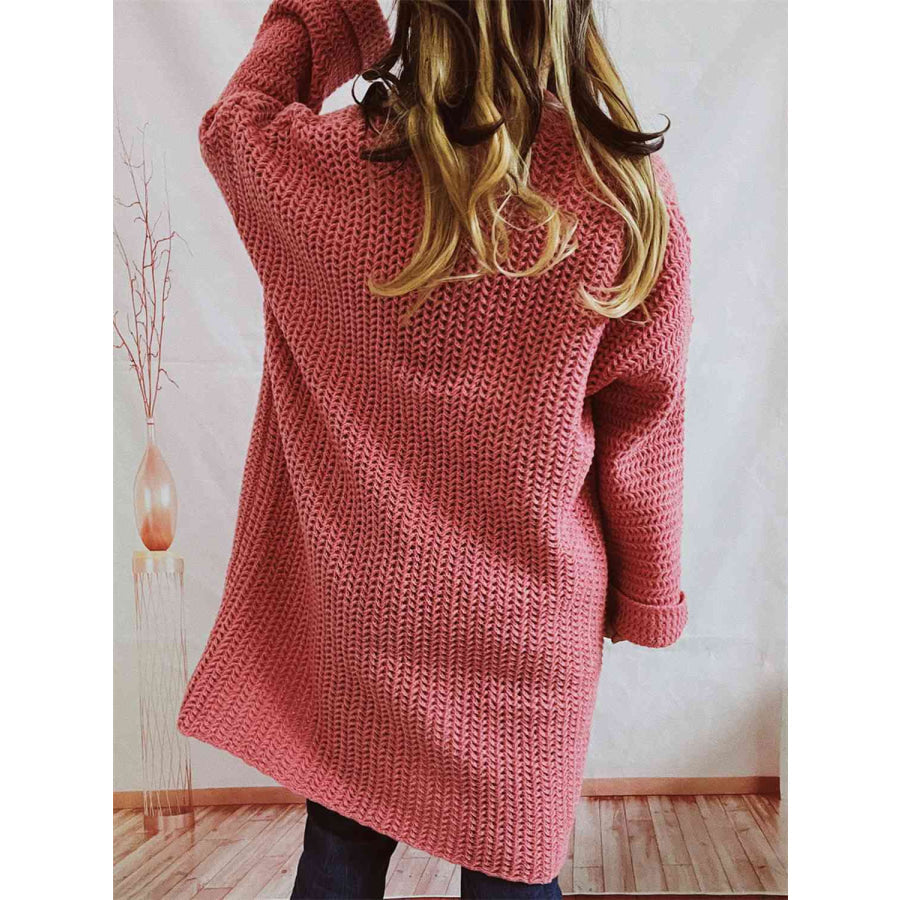 Grob gestrickte Damen-Strickjacke mit offener Front