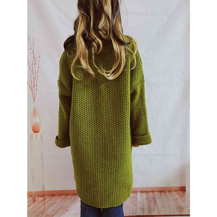 Grob gestrickte Damen-Strickjacke mit offener Front