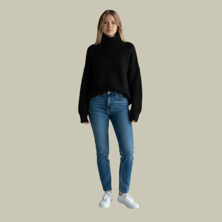 Modischer Relaxed Fit Rollkragenpullover für Damen