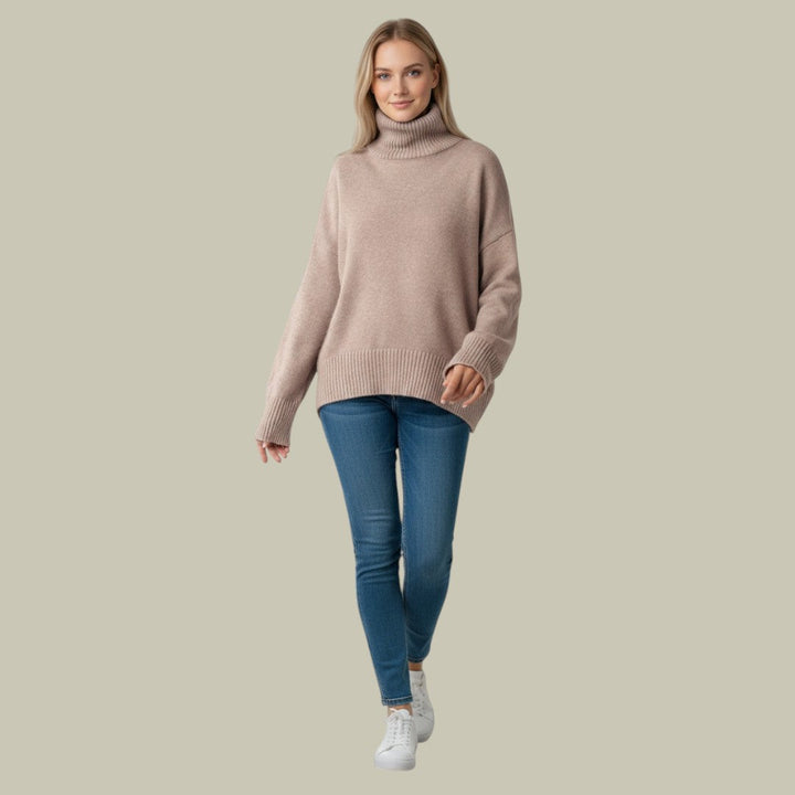 Modischer Relaxed Fit Rollkragenpullover für Damen