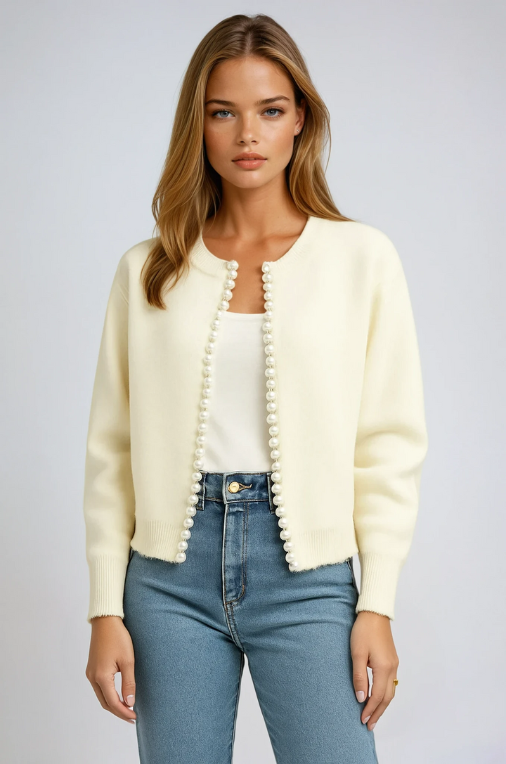 Perlenverzierter Cardigan