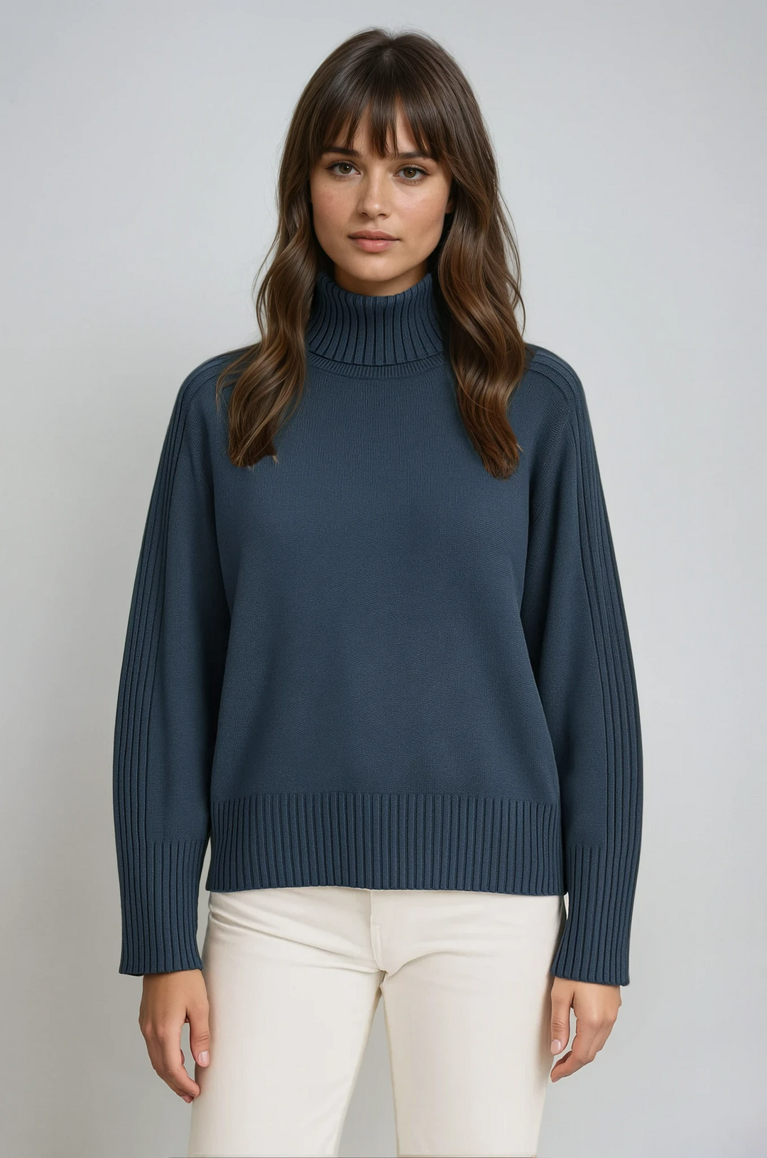 Ribbed Mock Neck Sweater