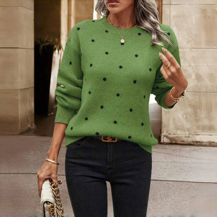 Bequemer Polka Dot Strickpullover für Damen