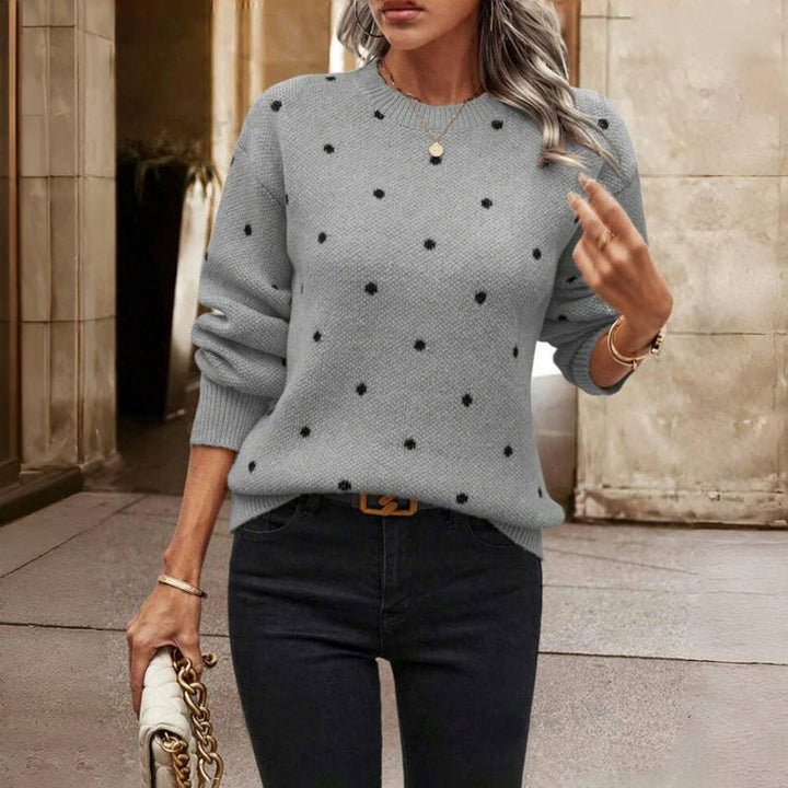 Bequemer Polka Dot Strickpullover für Damen