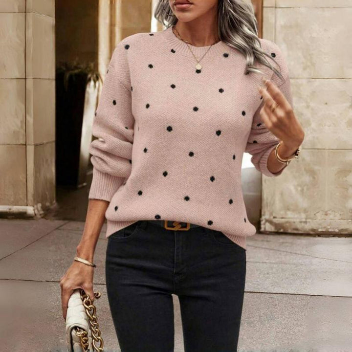 Bequemer Polka Dot Strickpullover für Damen