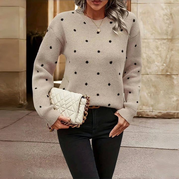 Bequemer Polka Dot Strickpullover für Damen