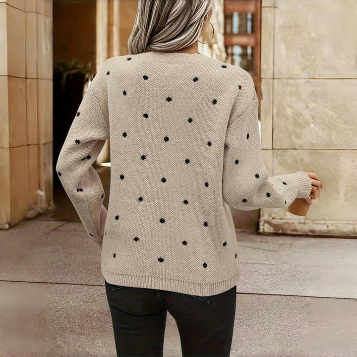 Bequemer Polka Dot Strickpullover für Damen