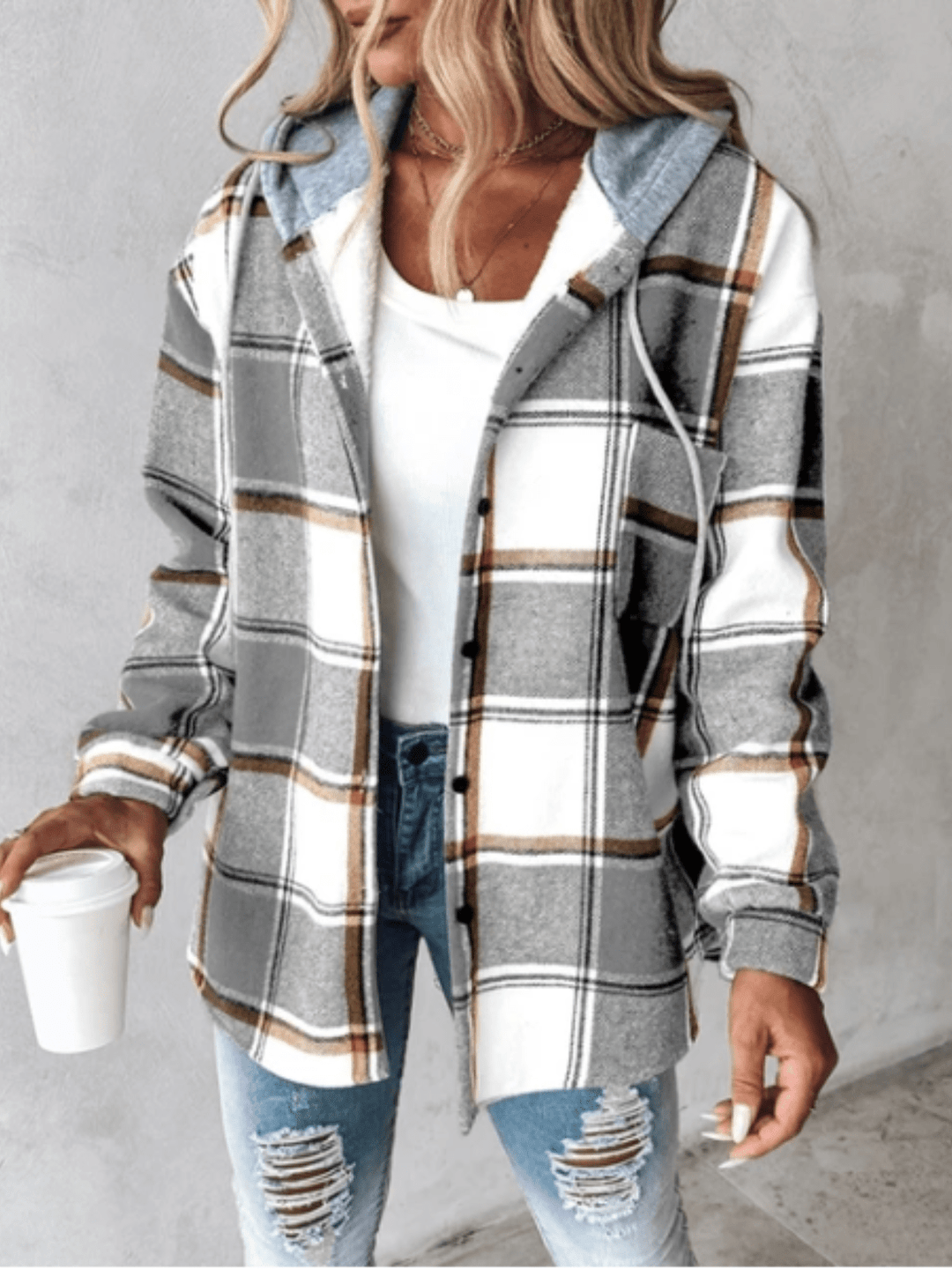 Karierter Hoodie für Damen