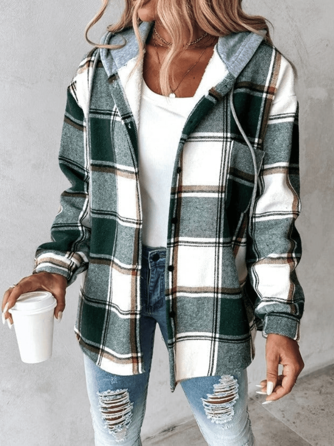 Karierter Hoodie für Damen