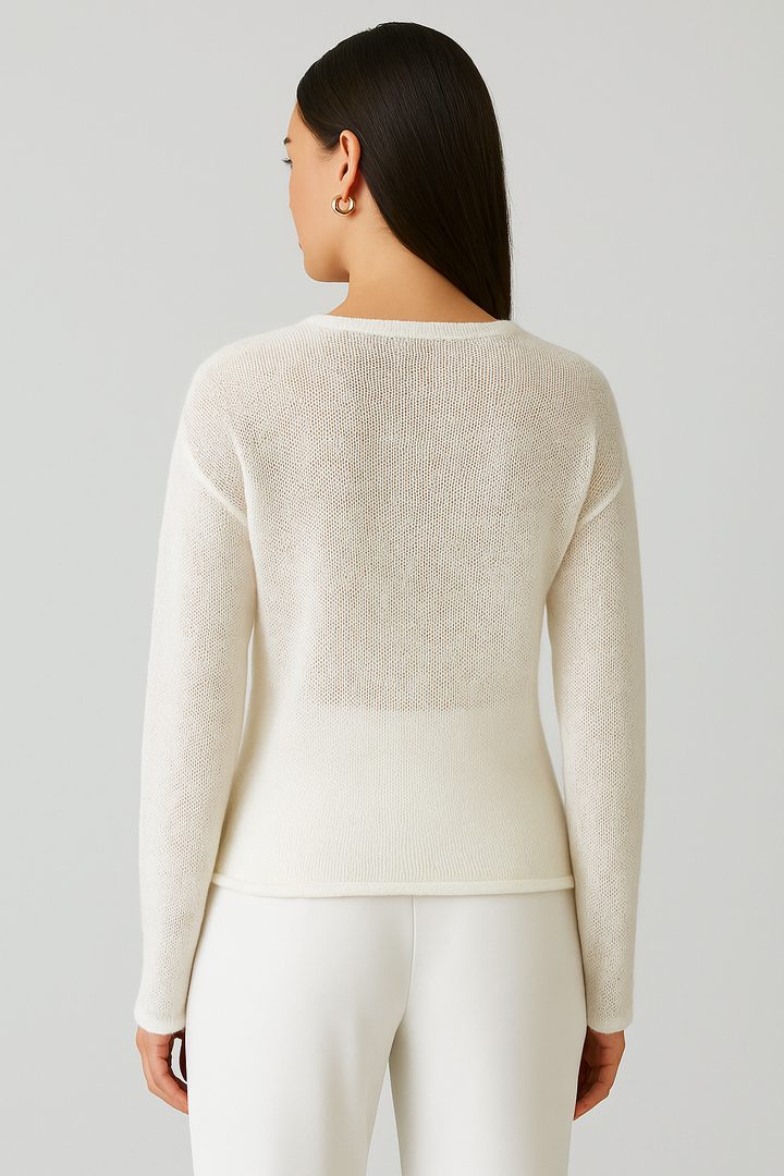 Transparenter strukturierter Strickpullover