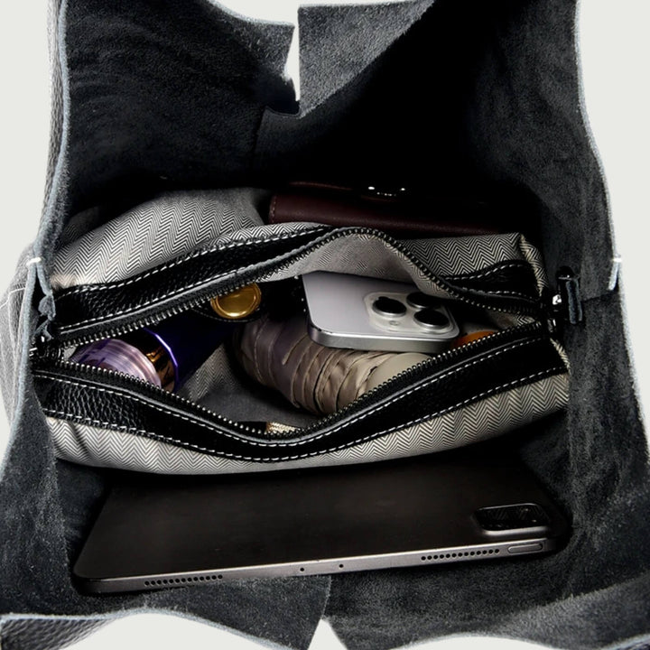 Strukturierte Ledertasche Albora