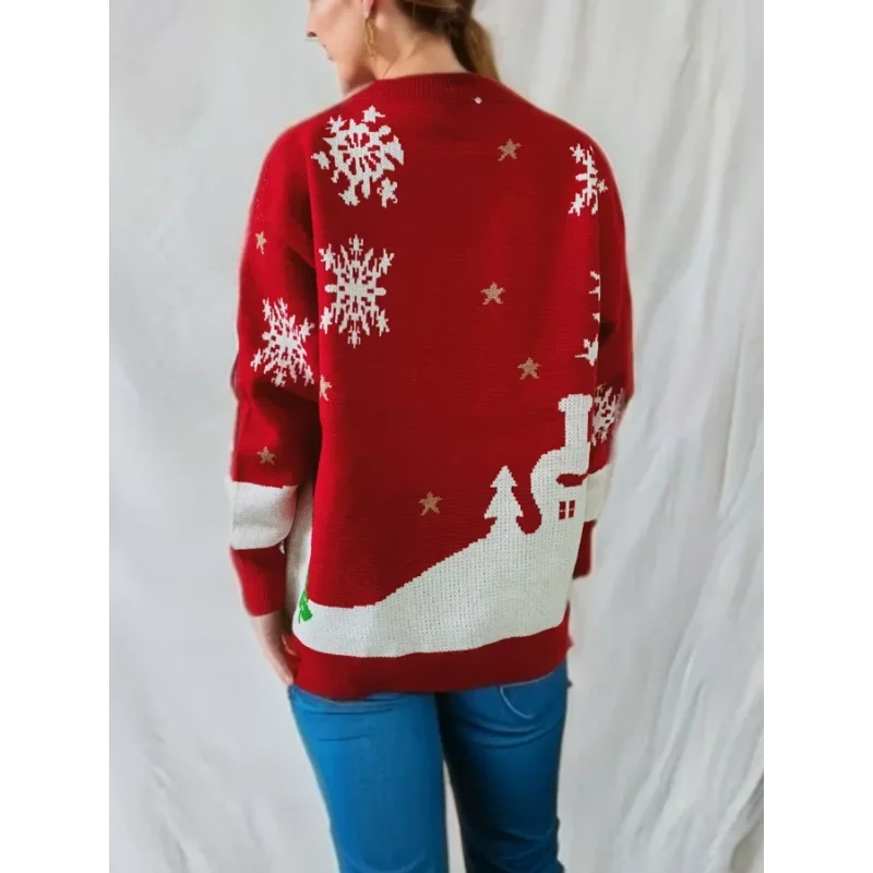 Damen Langarm Weihnachts-Pullover aus Strick