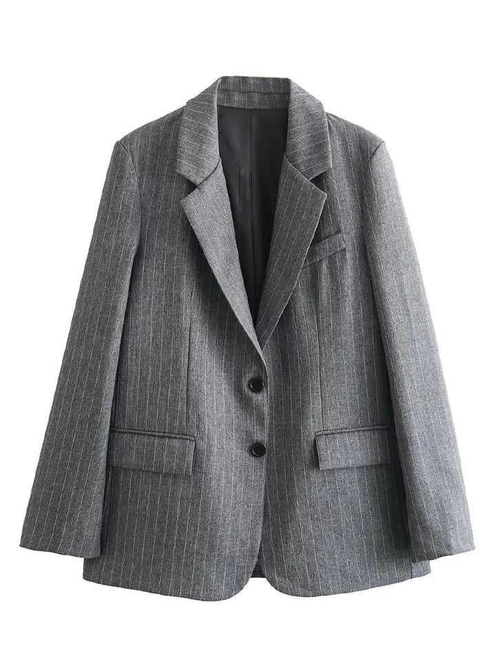Gestreifter Blazer mit Taschen