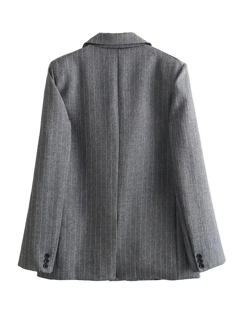Gestreifter Blazer mit Taschen
