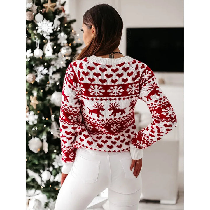Frauen Winterlicher Süßer Weihnachtspullover