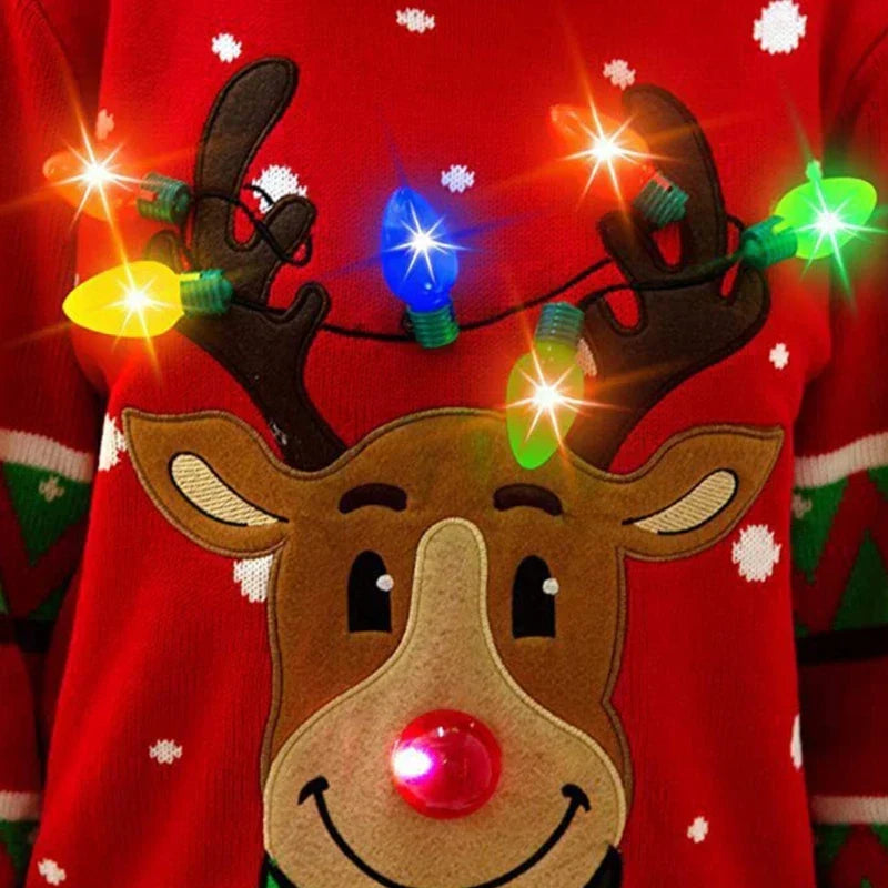 Frauen LED Leuchtender Weihnachts-Pullover