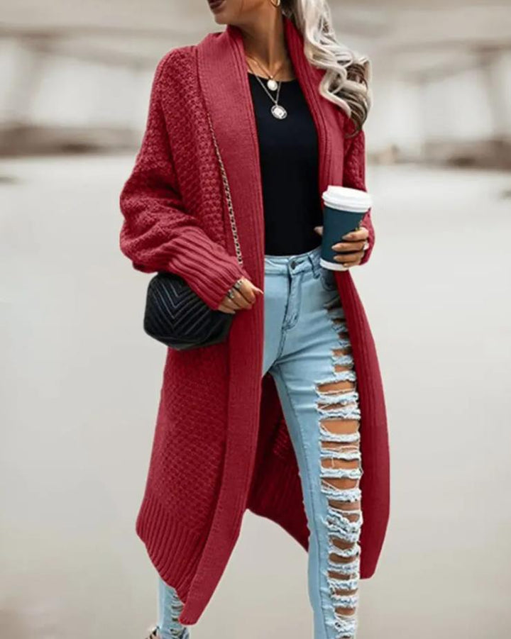 Locker geschnittener Kapuzen-Cardigan für Damen