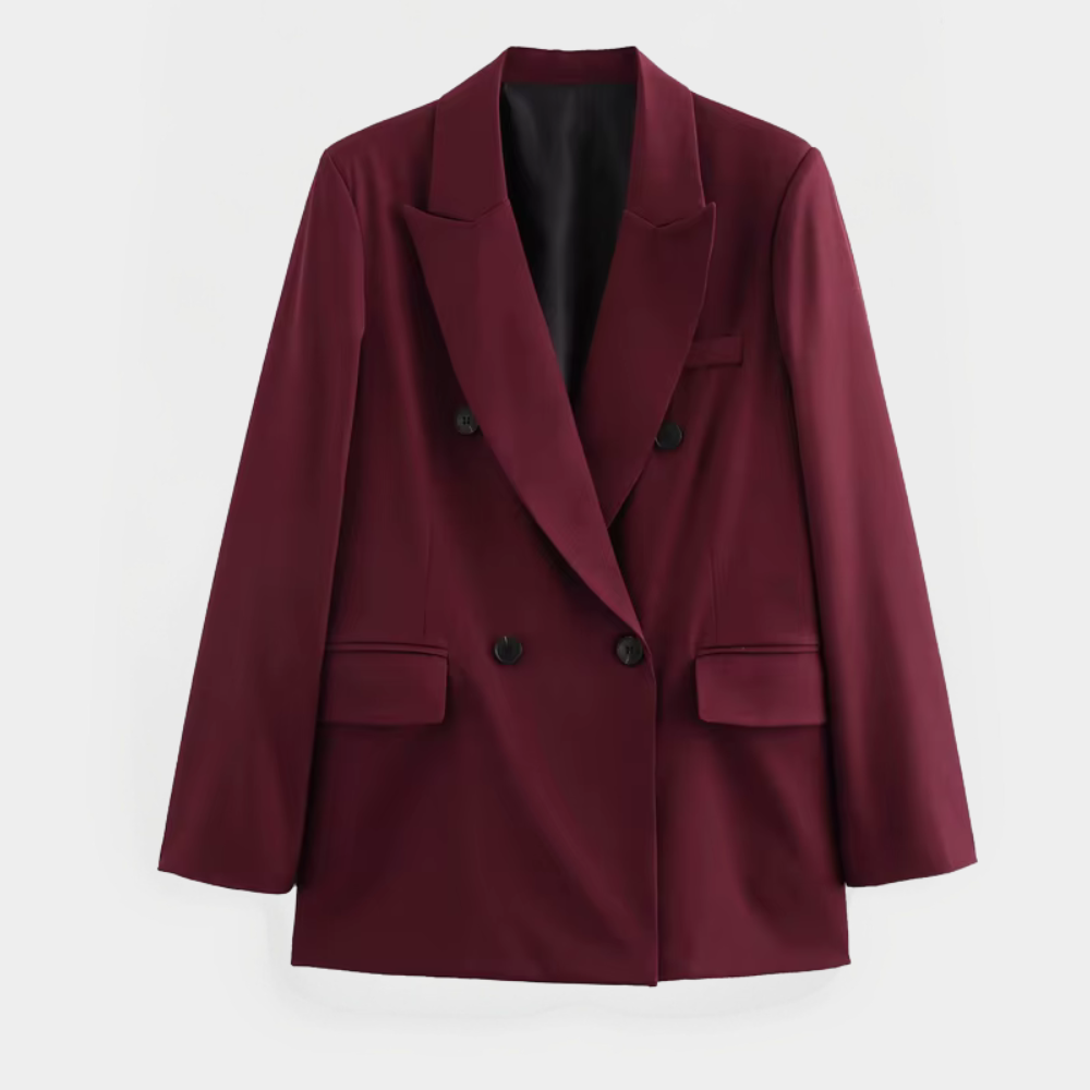 Bordeauxroter Blazer mit klassischem Revers