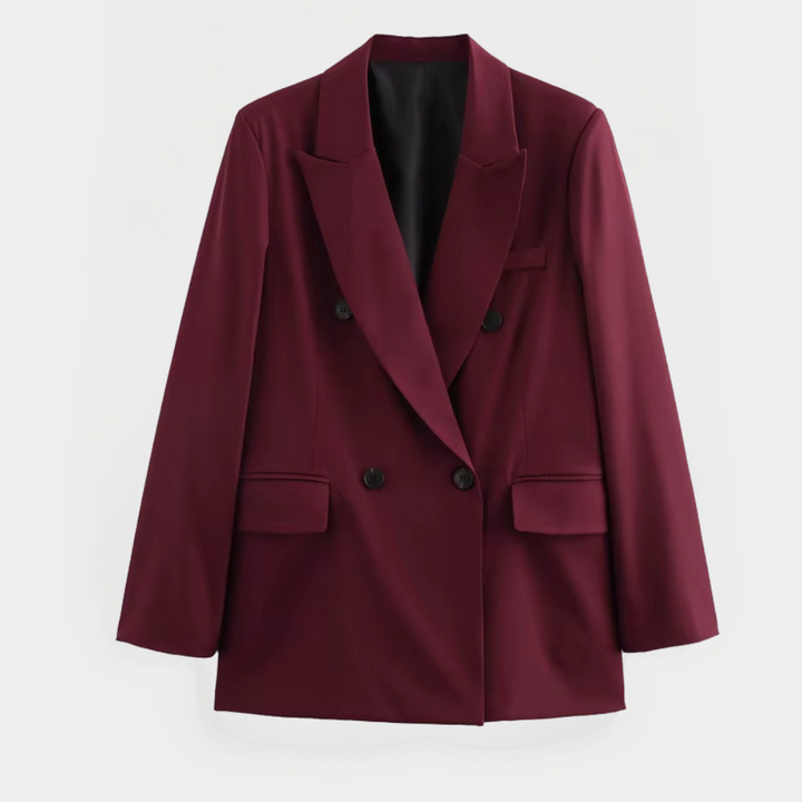 Bordeauxroter Blazer mit klassischem Revers