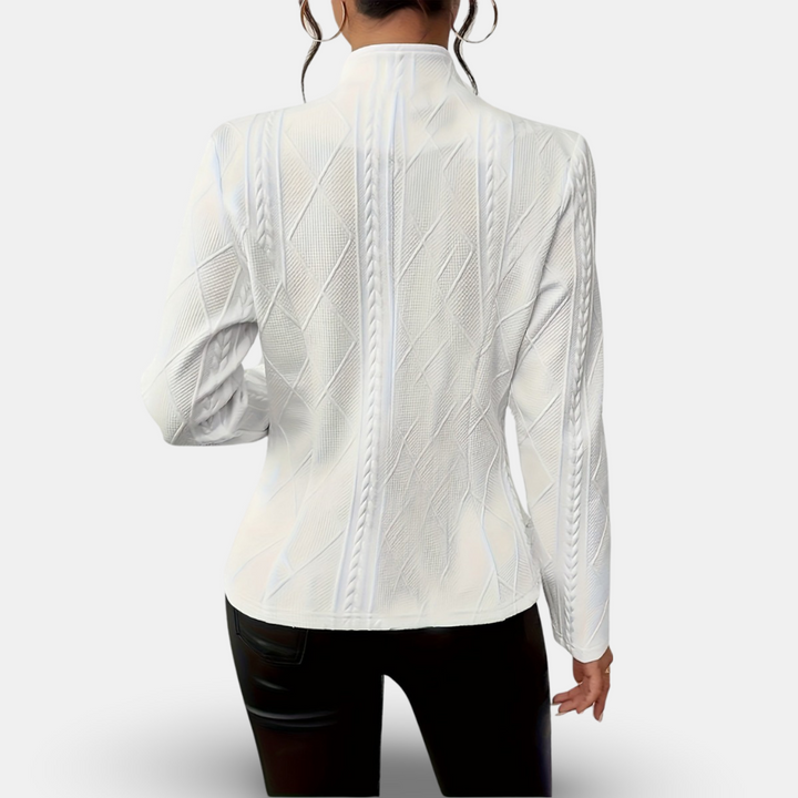 Geometrischer Knopfblazer mit Strukturmuster