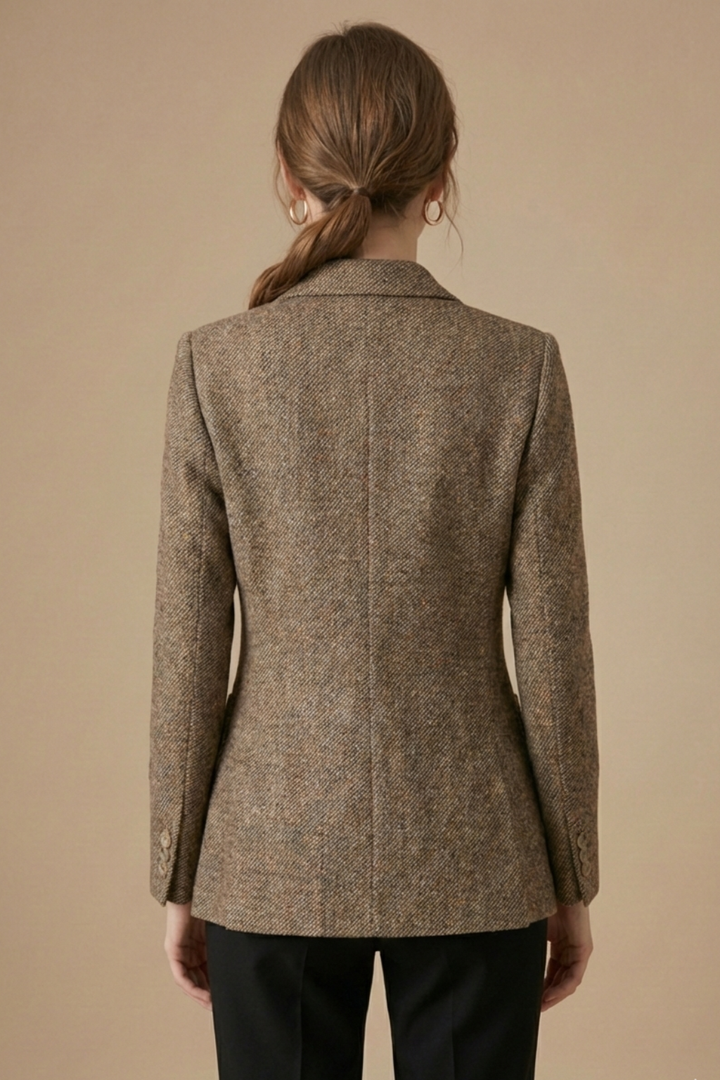 Wollblazer mit Revers und einem Knopf