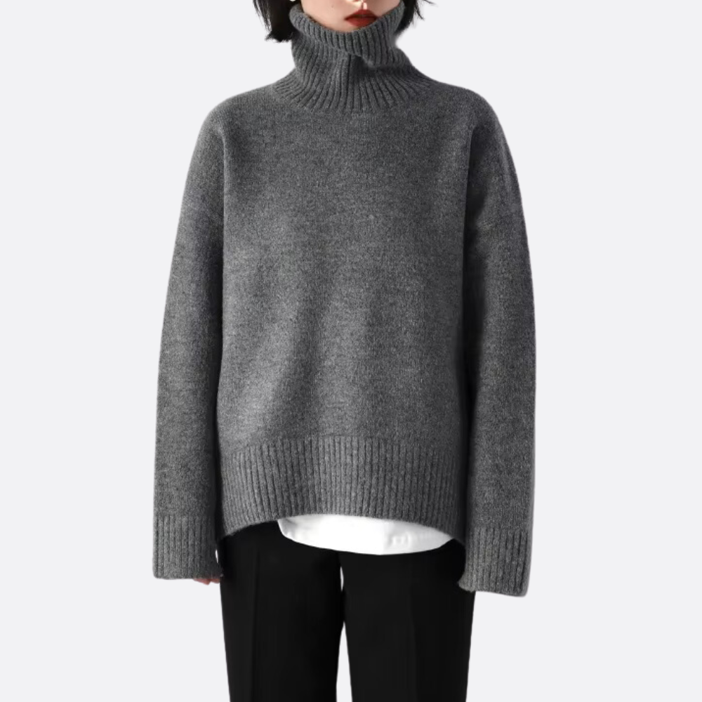 Frauen Oversized Rollkragenpullover für warme Tage