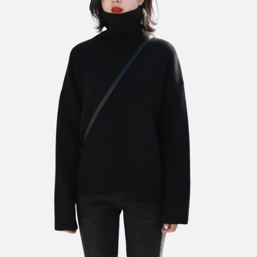 Frauen Oversized Rollkragenpullover für warme Tage