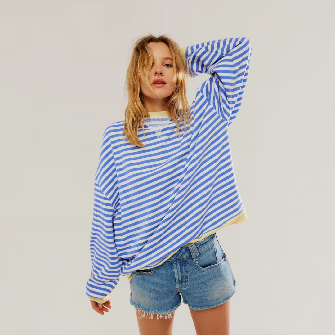 Gestreifter Oversized-Pullover für Damen