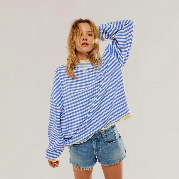 Gestreifter Oversized-Pullover für Damen