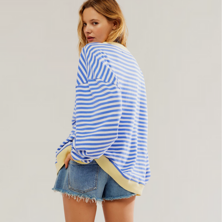 Gestreifter Oversized-Pullover für Damen