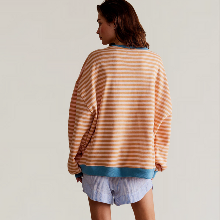 Gestreifter Oversized-Pullover für Damen