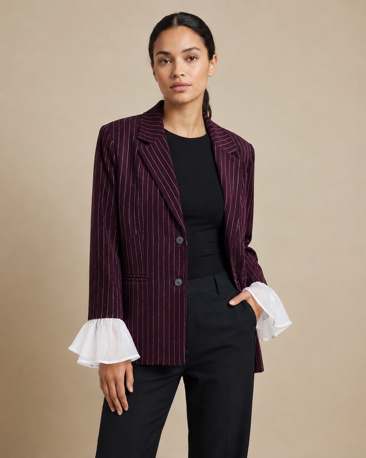 Eleganter gestreifter Blazer mit Revers